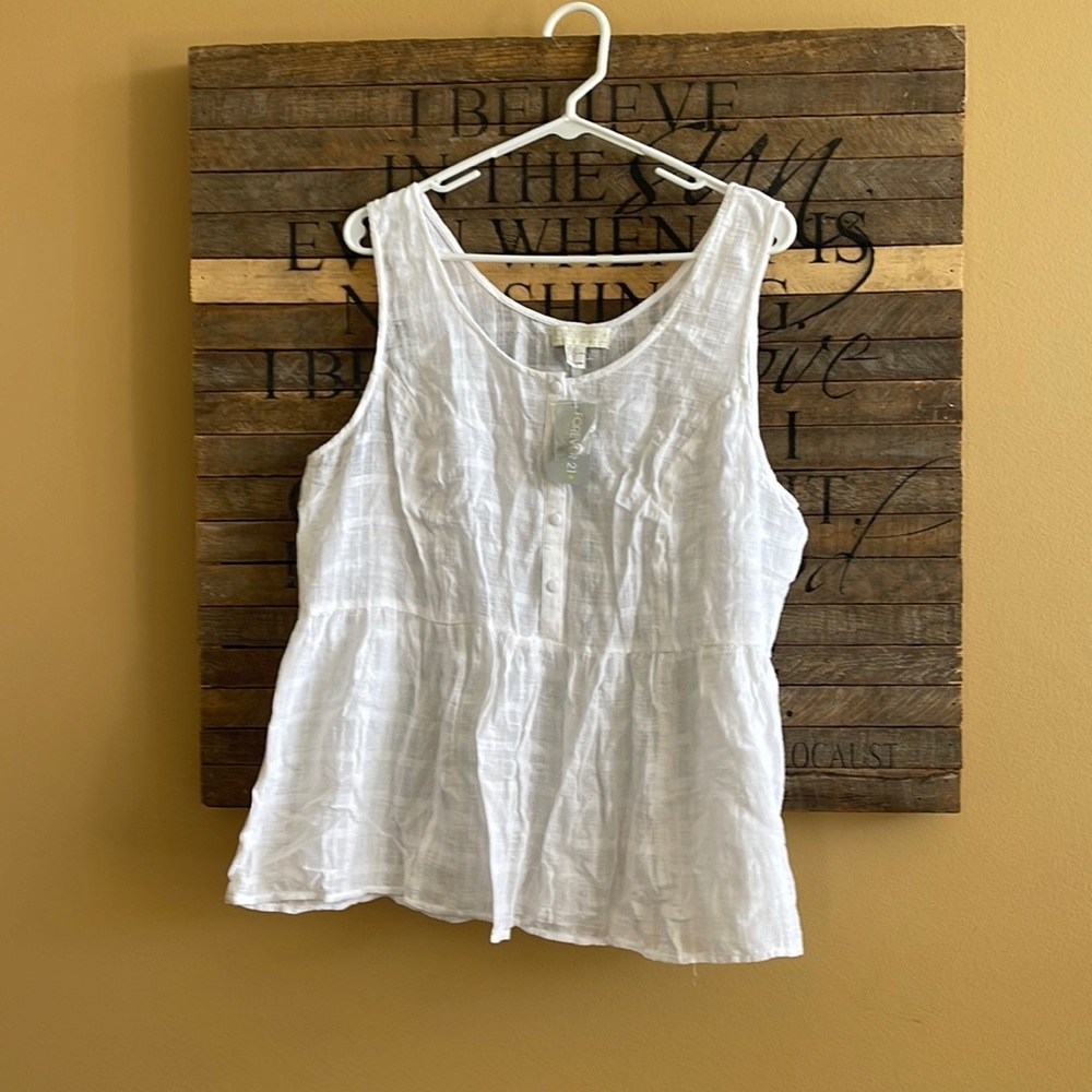Forever 21+ Linen White Tank Sz. 2x